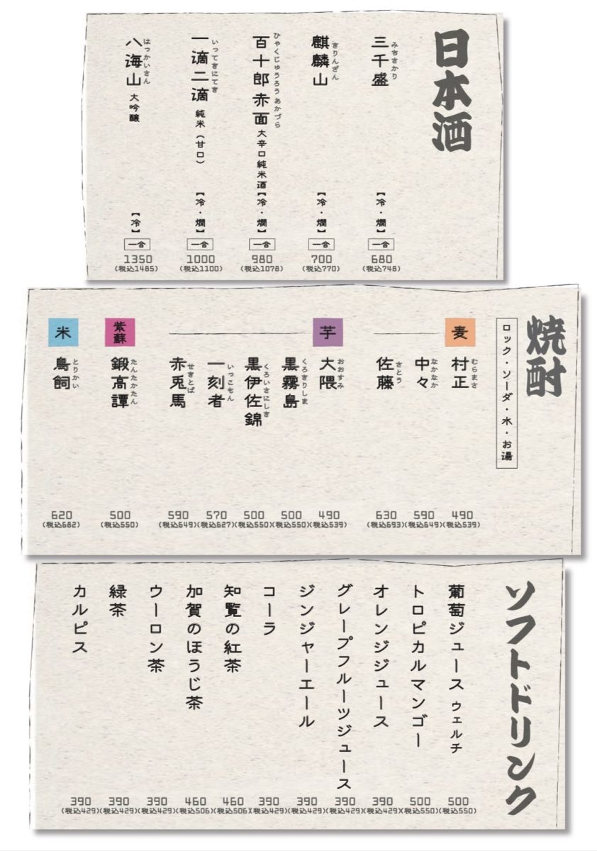 メニュー